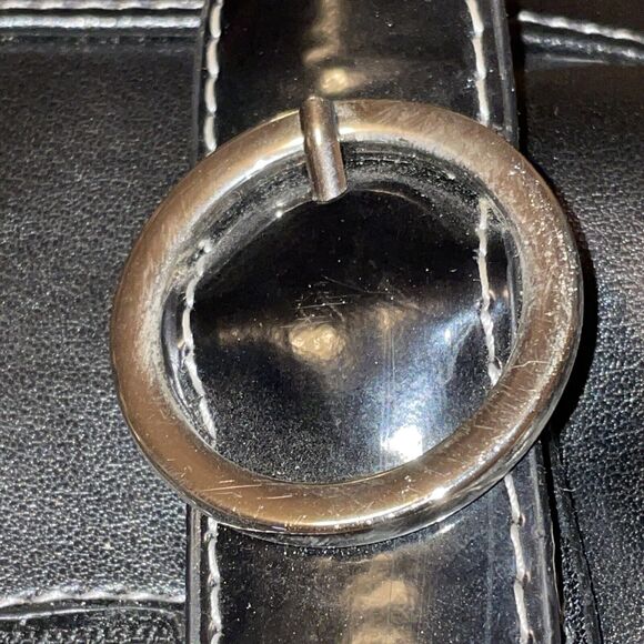 MaggiB Shoulder Purse Black Brown Green Plaid Tweed Snap Close Faux Leather Trim - Picture 4 of 16